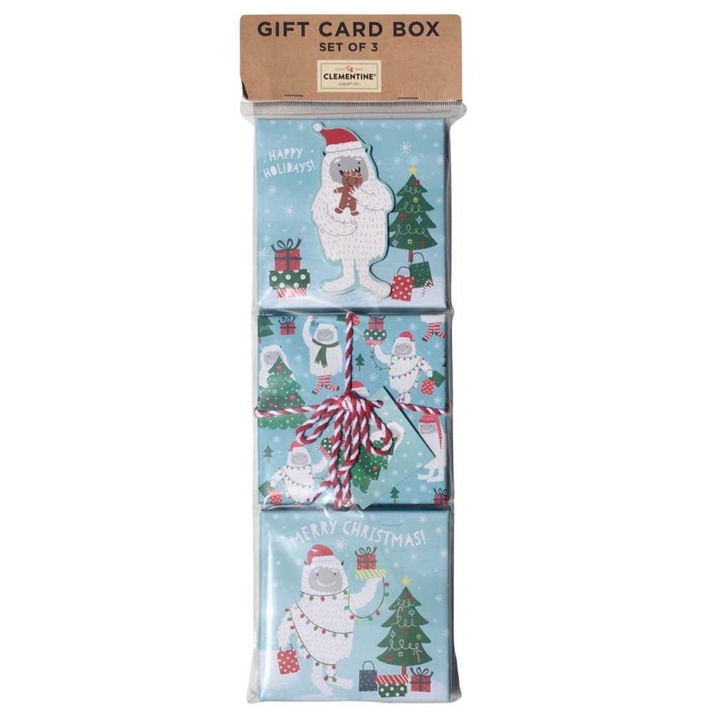 Clementine Christmas Abominable Snowman Gift Card Box Set of 3 (171318)